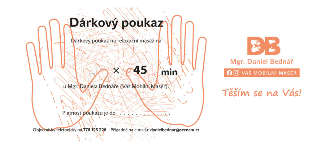 Dárkový poukaz na násobky 45 minut - vzor.